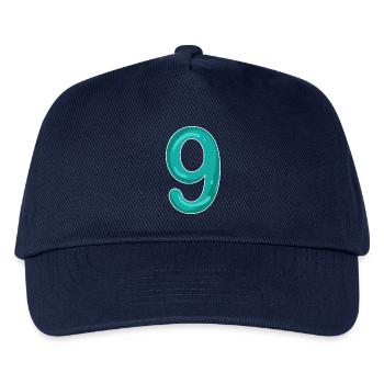 Zahl 9 - Neun - 9 Motiv - Kinder Basecap - Navy - Vorne