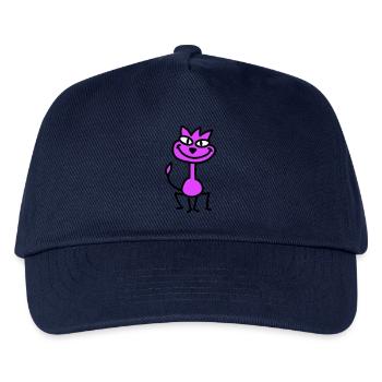 Hübsche Katze Guckt Glücklich Fröhlich Lächelnd - Kinder Basecap - Navy - Vorne