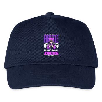 Ich Gucke Nicht Nur Anime Manchmal Zocke Ich Auch - Kinder Basecap - Navy - Vorne