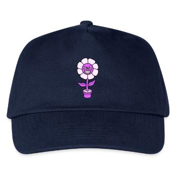 Flower Peep Nasty Mean Cool Grin Naughty Face - Kids’ Baseball Cap - navy - Front