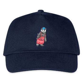 Dachs Automechaniker Kreuzschlüssel Autowerkstatt - Kinder Basecap - Navy - Vorne