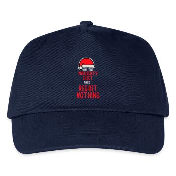 On the naughty list and regret nothing XMas Spruch - Kids’ Baseball Cap - navy - Front