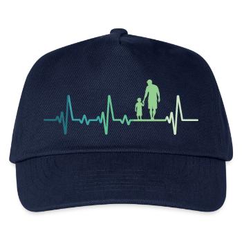 Father and Son Heartbeat Gift Dad Son - Kids’ Baseball Cap - navy - Front