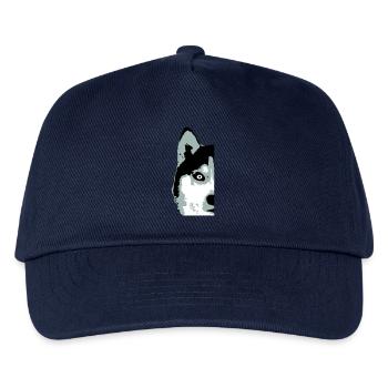 chien blanc husky demi-visage tête nice cool - Casquette de baseball Enfant - marine - Devant