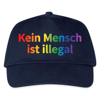 No One Is Illegal Rainbow - Kids’ Baseball Cap - navy - Front