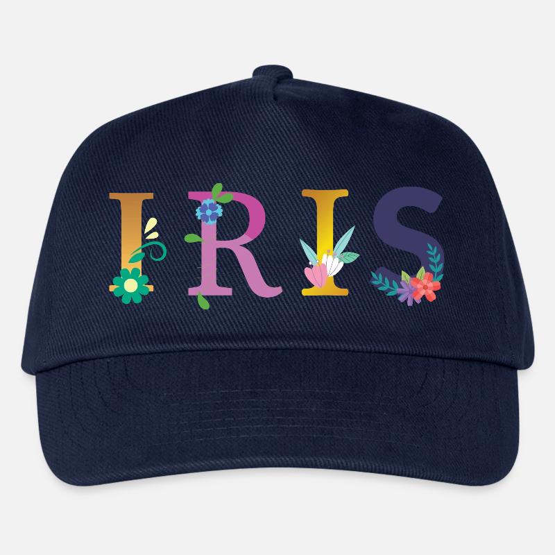 IRIS Name mit Blumen geschmückt - Kinder Basecap - Navy