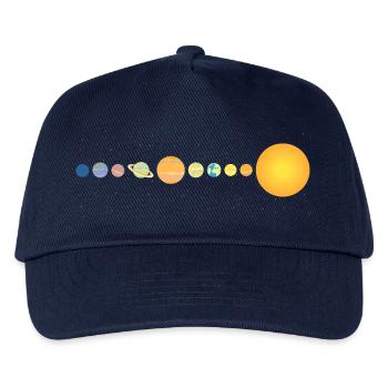 Sonnensystem Planeten Reihe Minimalistisch - Kinder Basecap - Navy - Vorne
