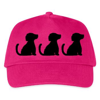 3 well-behaved sitting dogs - Kids’ Baseball Cap - fuchsia - Front