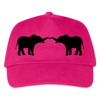 Couple in love 2 elephants - Kids’ Baseball Cap - fuchsia - Front