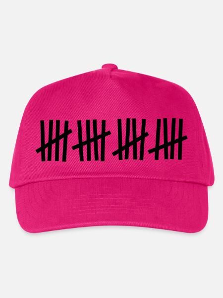 Strichliste 20 Striche - Kinder Basecap - Fuchsia