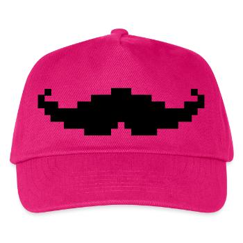 Schnurrbart pixel geek - Kinder Basecap - Fuchsia - Vorne