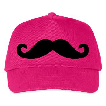 Schnurrbart - Kinder Basecap - Fuchsia - Vorne