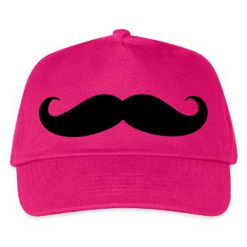 Schnurrbart - Kinder Basecap - Fuchsia - Vorne
