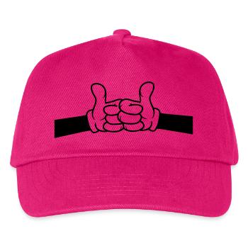 Brofist Daumen hoch Comic - Kinder Basecap - Fuchsia - Vorne