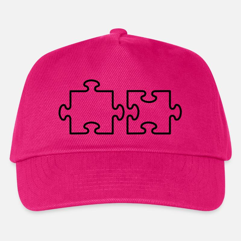 2 Puzzle Teile - Kinder Basecap - Fuchsia