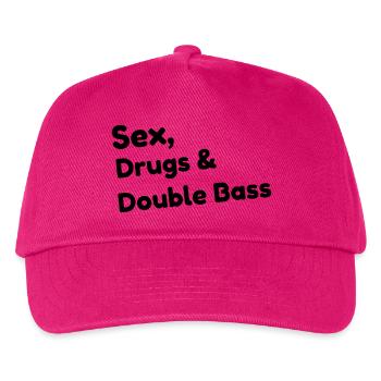 Kontrabass Kontrabassist Musik Musiker Musikerin - Kinder Basecap - Fuchsia - Vorne