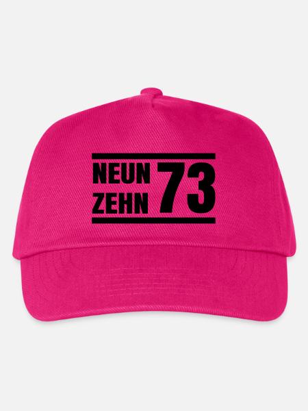 Neunzehn73 /1973 / Jahrgang / Geburtsjahr - Kinder Basecap - Fuchsia