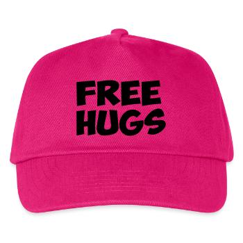 free hugs Umarmungen Zitat Humor Spaß Umarmung - Kinder Basecap - Fuchsia - Vorne