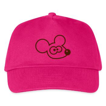 Maus Mäuschen Süße Kleine Ratte Nager Freundlich - Kinder Basecap - Fuchsia - Vorne