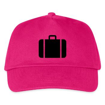 Koffer,Reise,Flughafen,Bahnhof,Zug,Gepäck - Kinder Basecap - Fuchsia - Vorne