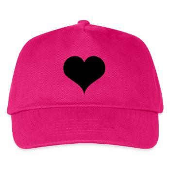 Herz - Kinder Basecap - Fuchsia - Vorne