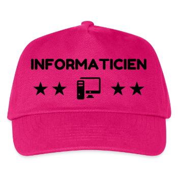 Computer / Informatiker / Aussenseiter / Ingenieur - Kinder Basecap - Fuchsia - Vorne