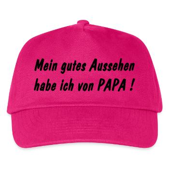 Mein gutes Aussehen habe ich von Papa - Kinder Basecap - Fuchsia - Vorne