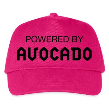 Powered By Avocado - Kids’ Baseball Cap - fuchsia - Front