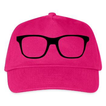 Brille_schwarz_Augenoptiker_Geschenk_Optiker - Kinder Basecap - Fuchsia - Vorne