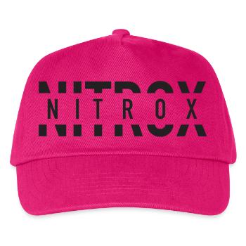Nitrox Split Text Logo für SCUBA Taucher - Kinder Basecap - Fuchsia - Vorne