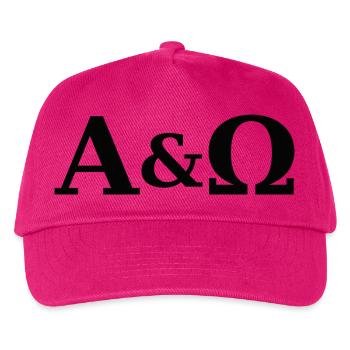 Alpha und Omega als  biblische Symbolik.  - Kinder Basecap - Fuchsia - Vorne
