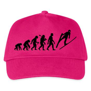 Skispringen Evolution Skispringer Im Flug - Kinder Basecap - Fuchsia - Vorne