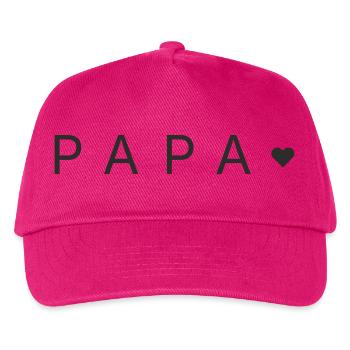 Papa mit Herz – Minimalistisches Textdesign - Kinder Basecap - Fuchsia - Vorne