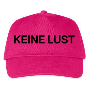 Keine Lust – minimalistisches Statement - Kinder Basecap - Fuchsia - Vorne