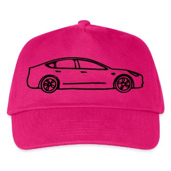 Model 3 gezeichnet - Kinder Basecap - Fuchsia - Vorne