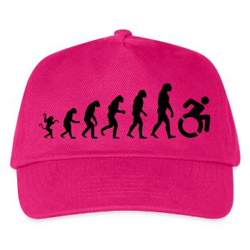 Evolution of the wheelchair, roller, humor * - Kids’ Baseball Cap - fuchsia - Front