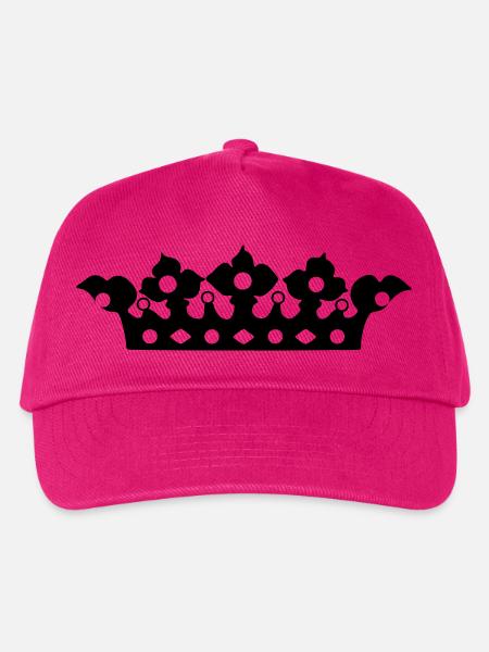 Goldene Krone mit Perlenschirm - Kinder Basecap - Fuchsia