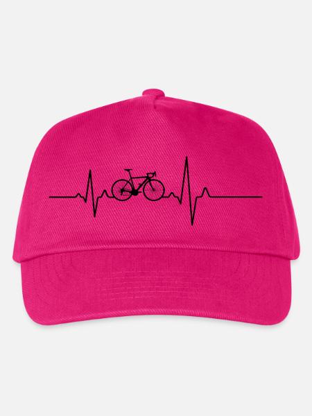 Fahrrad Herzschlag – EKG Radfahrer - Kinder Basecap - Fuchsia
