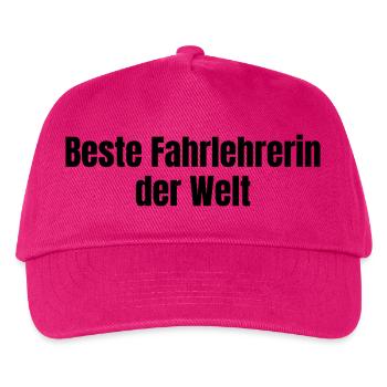 Beste Fahrlehrerin der Welt Fahrschule Geschenk - Kinder Basecap - Fuchsia - Vorne