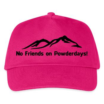 No. friends on Powderdays - Kids’ Baseball Cap - fuchsia - Front