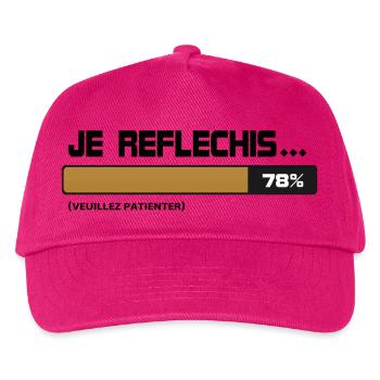 Ich dachte, warten, bitte warten (beige | schwarz) - Kinder Basecap - Fuchsia - Vorne