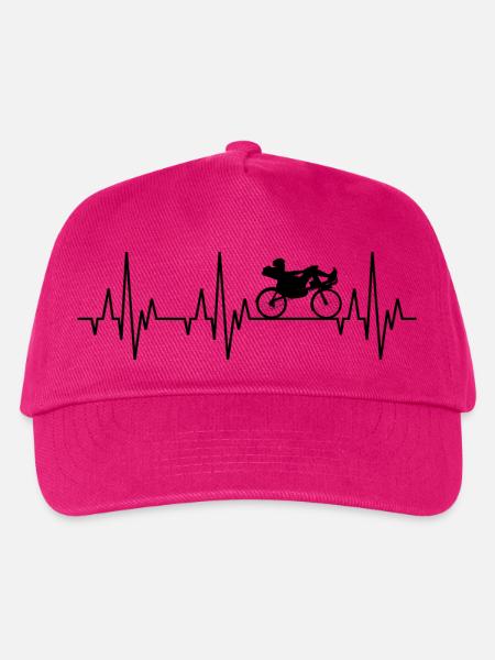 Herzschlag EKG Liegerad Liegefahrrad Fahrrad - Kinder Basecap - Fuchsia