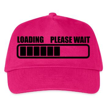 Loading wait a while - Kids’ Baseball Cap - fuchsia - Front