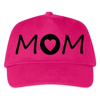 Mom mit Herz - Kinder Basecap - Fuchsia - Vorne