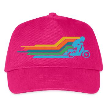  25 kmh Mofa Mofaroller Moped Mofafahrer Vintage - Kinder Basecap - Fuchsia - Vorne