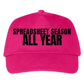 Buchhalter - Spreadsheet Season All Year - Buchhal - Kinder Basecap - Fuchsia - Vorne