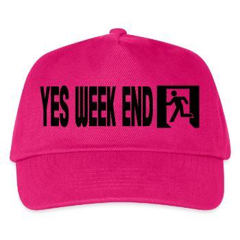 yes Weekend - Kinder Basecap - Fuchsia - Vorne