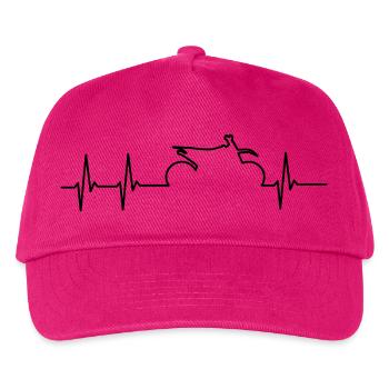 Herzschlag Herz Motorrad MX Moto Cross Geschenk - Kinder Basecap - Fuchsia - Vorne