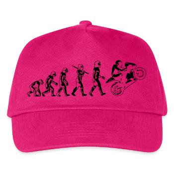 motorcycle evolution wheelie white print - Kids’ Baseball Cap - fuchsia - Front