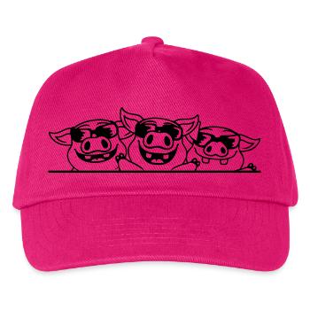 Witzige Schweine Crew Sonnenbrillen - Kinder Basecap - Fuchsia - Vorne